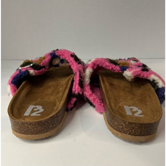 NEW R2 Bernette Multi Camo Sherpa Slip On Memory Foam Buckle Sandals Size 9 - Picture 7 of 7